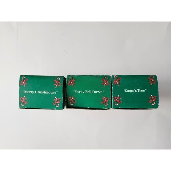 Vintage 1997 Lot of 3 Ornaments Santa Tree Merry Christmouse Frosty Fell Down - Picture 5 of 5